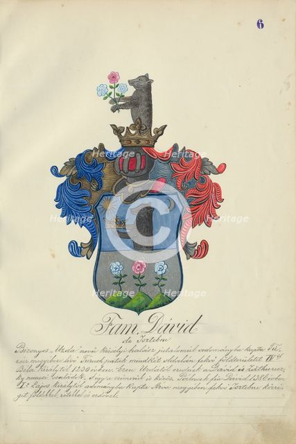 Coat of arms of the David family, 1904. Creator: Adolf Medzihradsky.