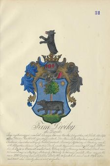 Coat of arms of the Divéky family, 1904. Creator: Adolf Medzihradsky