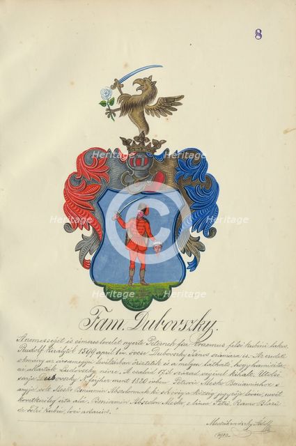 Coat of arms of the Dubovska family, 1904-1910. Creator: Adolf Medzihradsky.