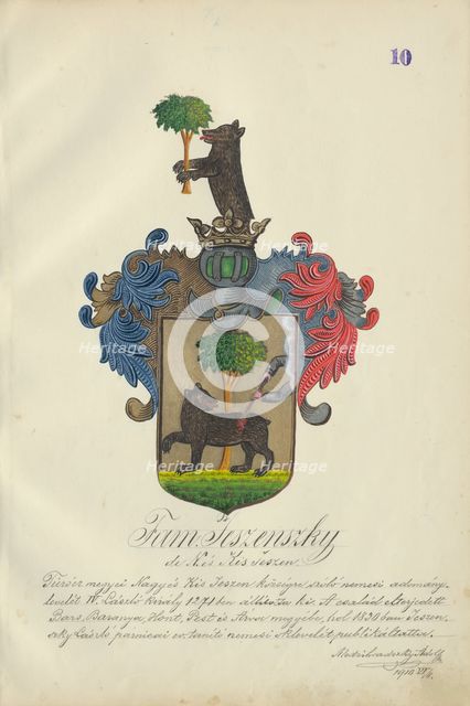 Coat of arms of the Jesenska family, 1904-1910. Creator: Adolf Medzihradsky.