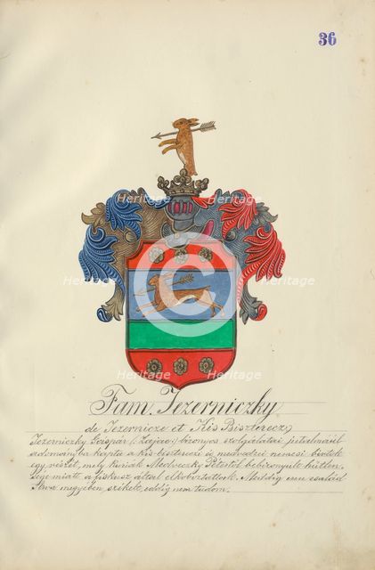 Coat of arms of the Jezernicka family, 1904. Creator: Adolf Medzihradsky.