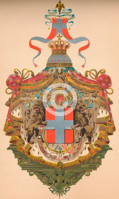 Coat of arms of the Kingdom of Italy, c1933. Artist: Whitehead, Morris & Co Ltd.