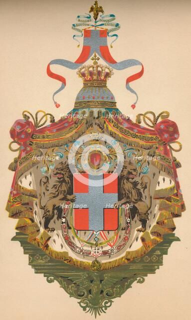 Coat of arms of the Kingdom of Italy, c1933. Artist: Whitehead, Morris & Co Ltd.