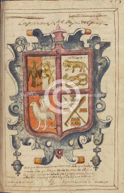 Coat of Arms of the Kingdom of Peru, completed in 1616. Creator: Unknown.