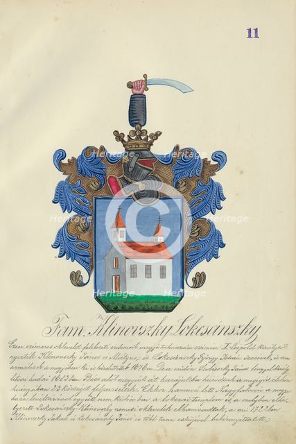 Coat of arms of the Klinovska Lokcanska family, 1904. Creator: Adolf Medzihradsky.
