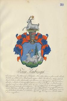 Coat of arms of the Kubinyi family, 1904. Creator: Adolf Medzihradsky