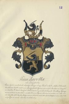 Coat of arms of the Lavott family, 1904-1910. Creator: Adolf Medzihradsky