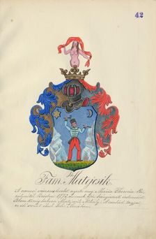 Coat of arms of the Matejcikova family, 1904-1910. Creator: Adolf Medzihradsky