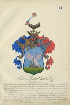 Coat of arms of the Medzihradska family, 1904. Creator: Adolf Medzihradsky