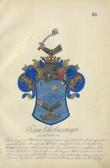 Coat of arms of the Okolicsanyi family, 1904-1910. Creator: Adolf Medzihradsky