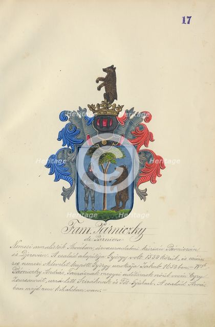 Coat of arms of the Parnicka family, 1904. Creator: Adolf Medzihradsky.