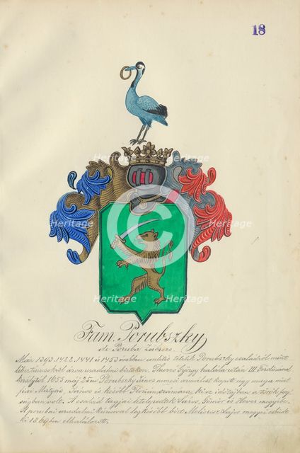 Coat of arms of the Porubska family, 1904-1910. Creator: Adolf Medzihradsky.