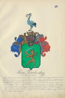 Coat of arms of the Porubska family, 1904-1910. Creator: Adolf Medzihradsky