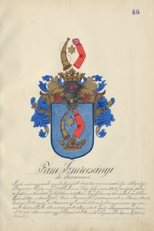 Coat of arms of the Smrecanyi family, 1904-1910. Creator: Adolf Medzihradsky