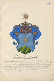 Coat of arms of the Szontagh family, 1904-1910. Creator: Adolf Medzihradsky