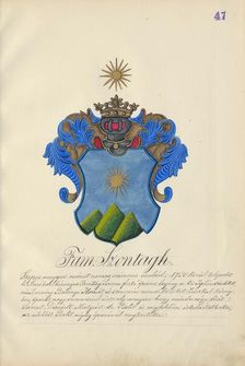 Coat of arms of the Szontagh family, 1904-1910. Creator: Adolf Medzihradsky