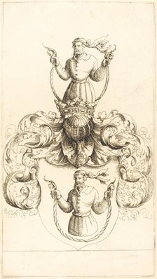 Coat of Arms of Unknown Man. Creator: Augustin Hirschvogel