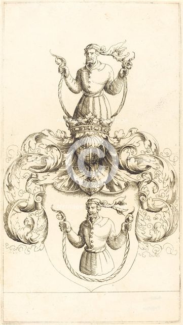Coat of Arms of Unknown Man. Creator: Augustin Hirschvogel.
