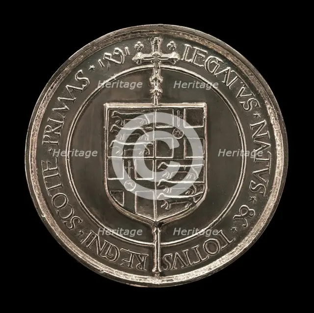 Coat of Arms and Inscription [reverse], 1491. Creator: Unknown.