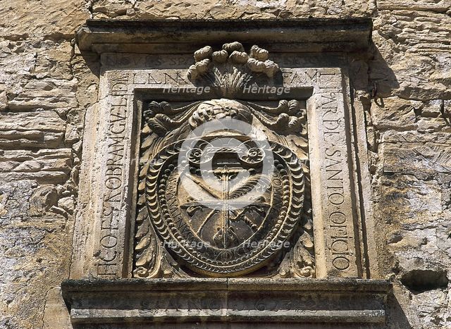 Coat of arms, Inquisition House, Priego, Cuenca, Castile-La Mancha, Spain, 1623 (2001). Creator: Unknown.