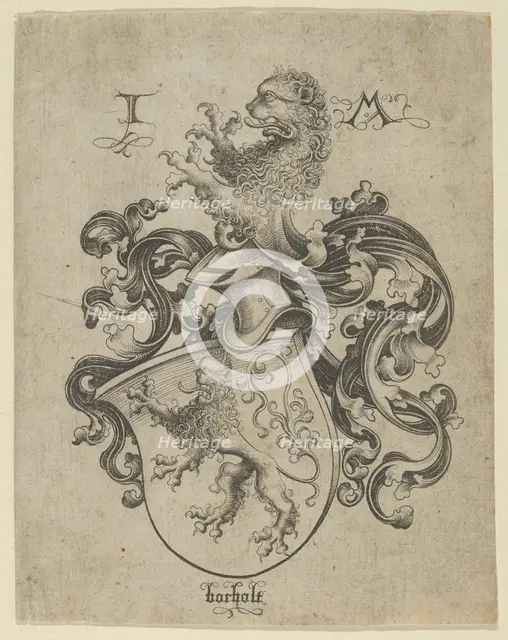 Coat of Arms with a Lion. Creator: Israhel van Meckenem.