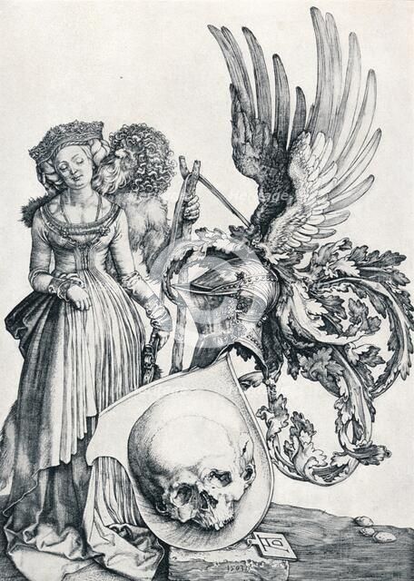 'Coat of Arms with a Skull', 1503 (1906). Artist: Albrecht Durer.