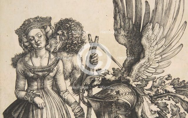 Coat of Arms with a Skull, 1503. Creator: Albrecht Durer.