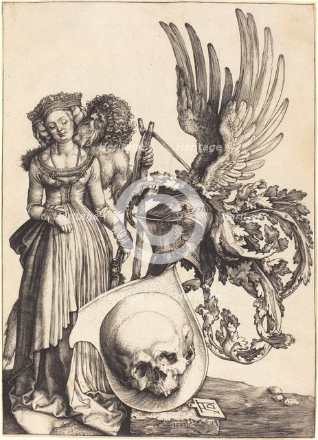 Coat of Arms with a Skull, 1503. Creator: Albrecht Durer.