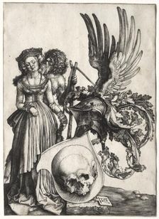 Coat of Arms with a Skull, 1503. Creator: Albrecht Dürer (German, 1471-1528)