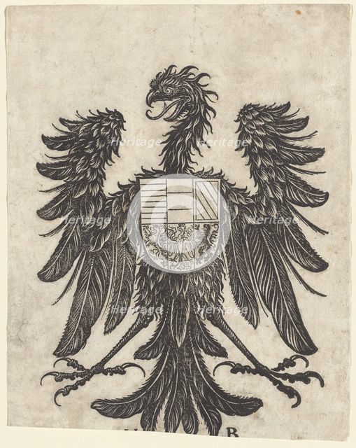 Coat of Arms with a Single Eagle, c. 1505. Creator: Hans Burgkmair, the Elder.
