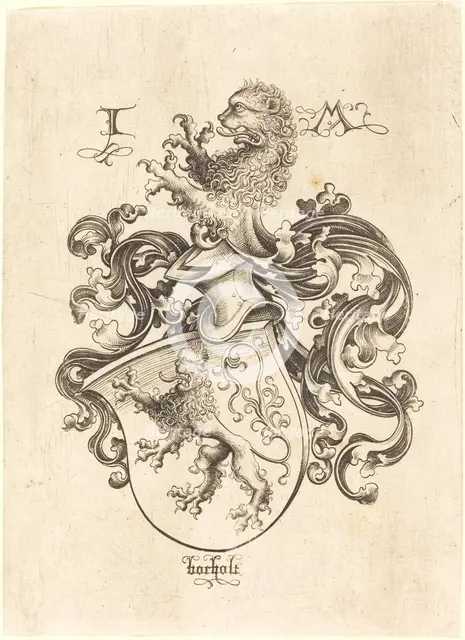 Coat of Arms with Lion, c. 1480/1490. Creator: Israhel van Meckenem.