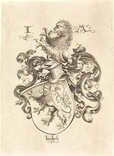 Coat of Arms with Lion, c. 1480/1490. Creator: Israhel van Meckenem