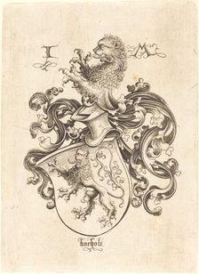Coat of Arms with Lion, c. 1480/1490. Creator: Israhel van Meckenem