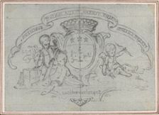 Coat of Arms with Three Putti. Creator: Hubert Francois Gravelot