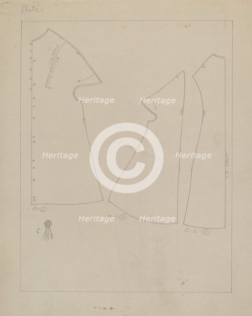 Coat (Pattern), c. 1937. Creator: Mae A. Clarke.