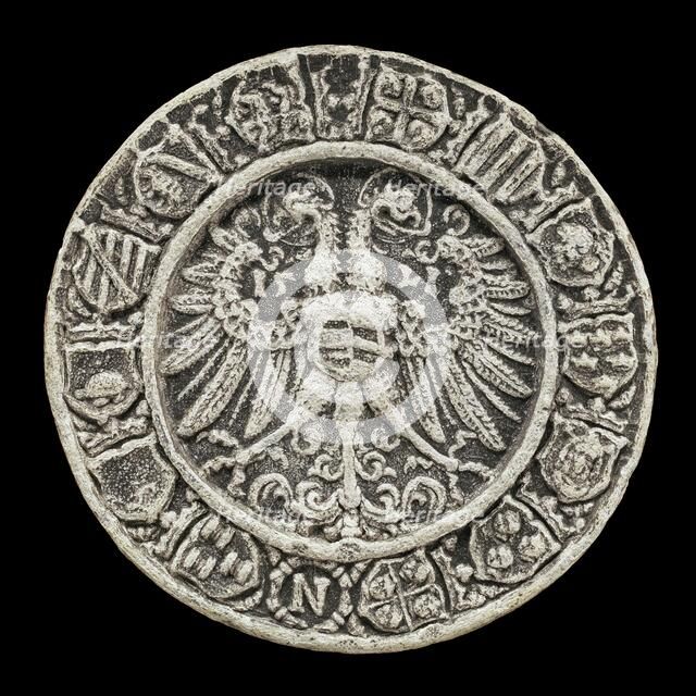 Coats of Arms around Double-headed Eagle [reverse], 1521. Creator: Albrecht Durer.