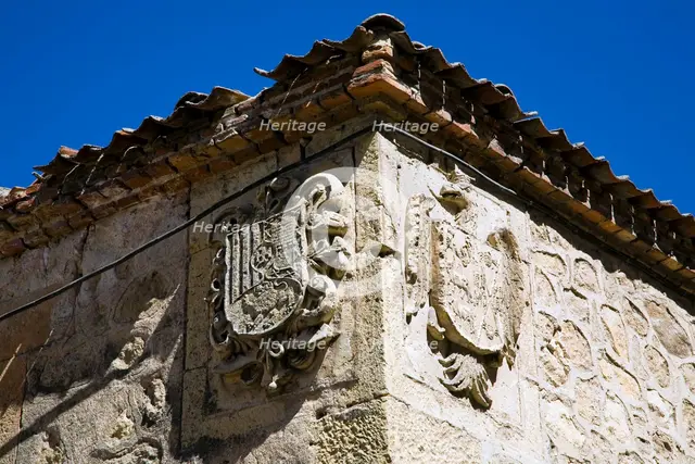Coats of arms on San Quirce Church, Segovia, Spain, 2007. Creator: Samuel Magal.