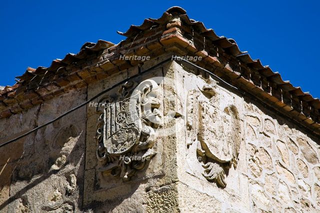 Coats of arms on San Quirce Church, Segovia, Spain, 2007. Creator: Samuel Magal.