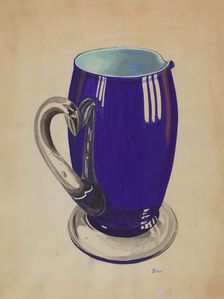 Cobalt Pitcher, 1935/1942. Creator: Robert Stewart