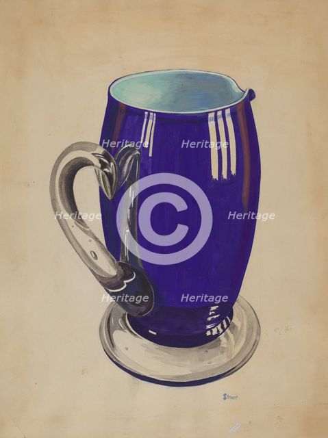 Cobalt Pitcher, 1935/1942. Creator: Robert Stewart.