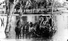 Cobb and Co coach, Old Gympie Road, Kallangur, c1880s. Creator: Unknown