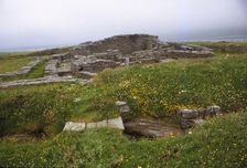 Cobbie Rows Castle, c1145, Isle of Wyre, Orkney, Scotland, 20th century. Artist: CM Dixon