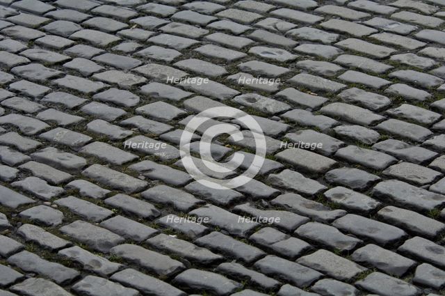 Cobbled street surface, Castlefield area, Manchester, c2009. Artist: Derek Kendall.