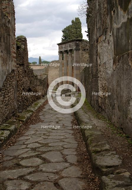 Cobbled street, Pompeii, Italy, 2009.  Creator: LTL.