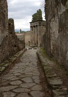 Cobbled street, Pompeii, Italy, 2009. Creator: LTL