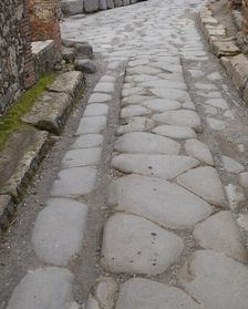 Cobbled street, Pompeii, Italy, 2009. Creator: LTL