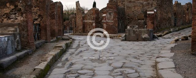Cobbled streets, Pompeii, Italy, 2009.  Creator: LTL.