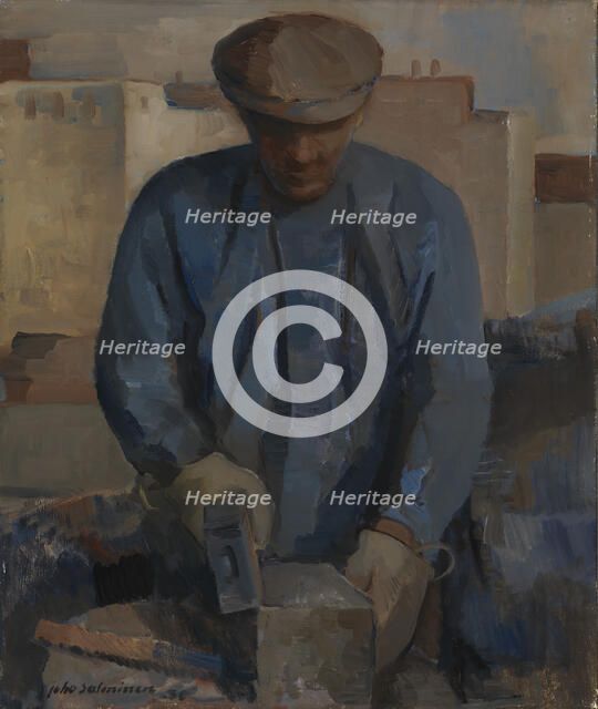 Cobblestone Cutter, 1936. Creator: Juho Salminen.