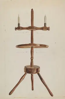 Cobbler's Table with Candle Stand, c. 1936. Creator: Ella Josephine Sterling