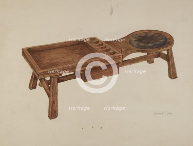 Cobbler's Bench, c. 1938. Creator: Leonard Battee.
